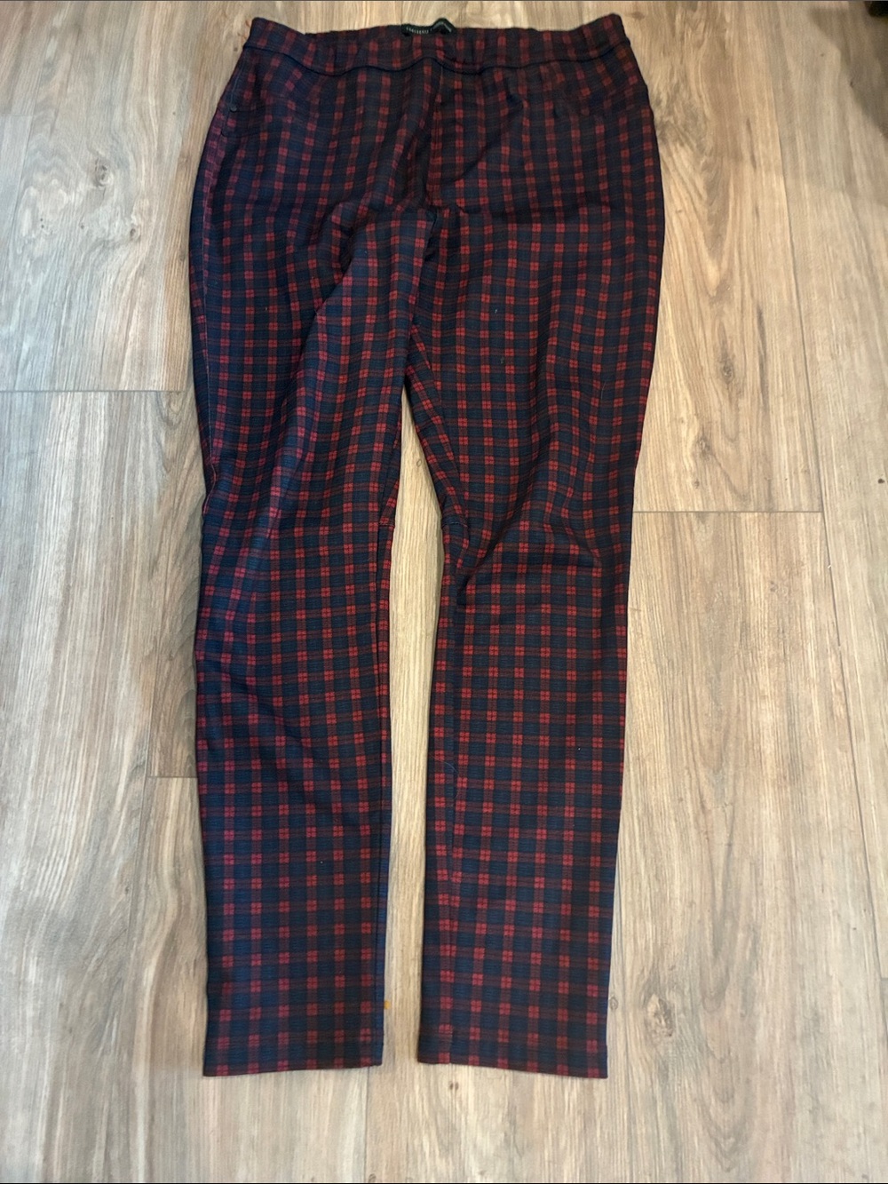Women's Sanctuary x Anthropologie Red & Blue Plaid Pants SIZE LARGE